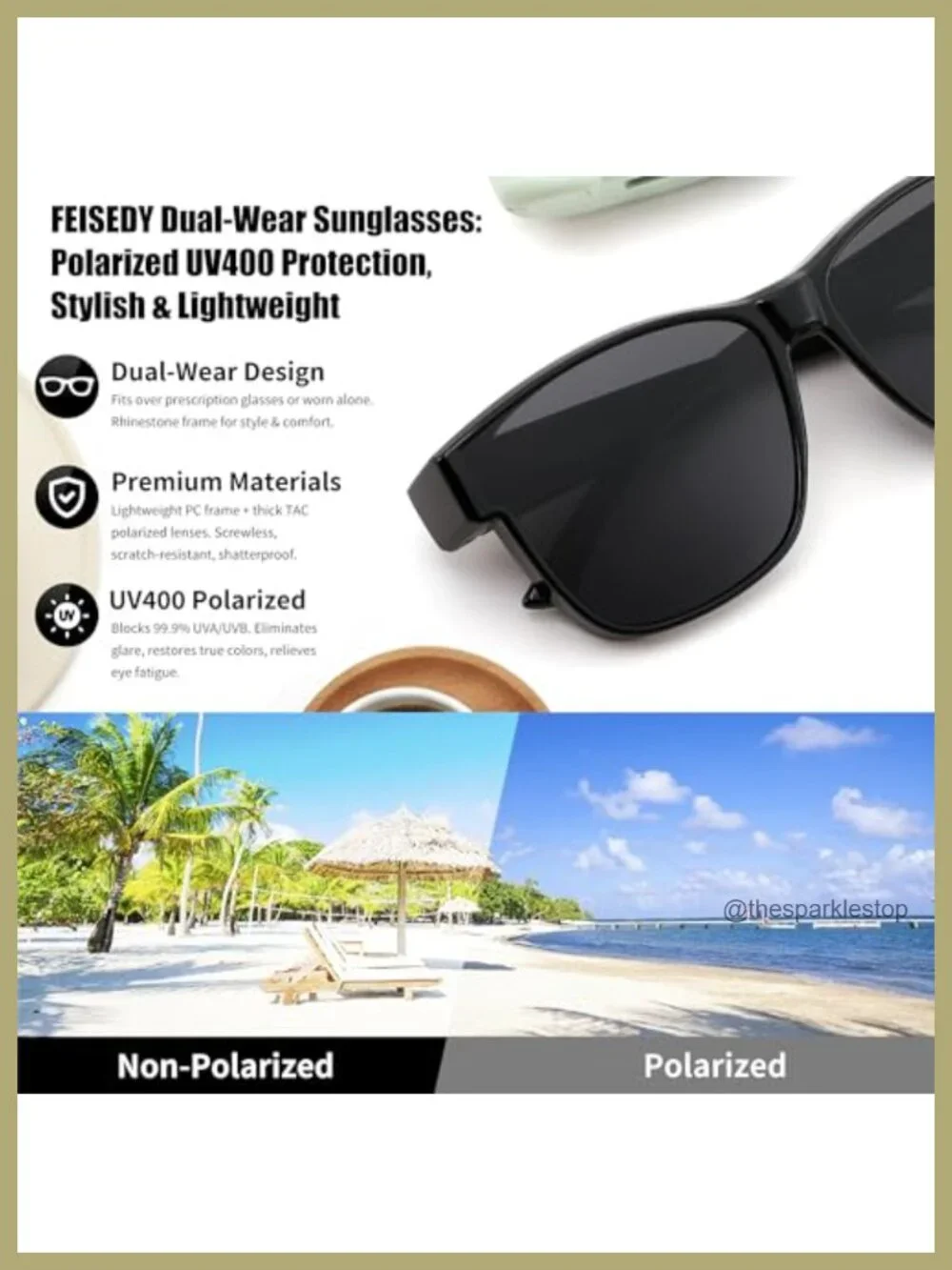 Oversized Fit Over Glasses Polarized Sunglasses UV400 Protection TR90 Frame